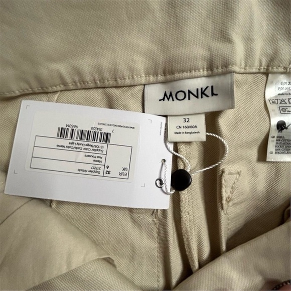 Monki Women's Beige Ava Wide Leg Trouser Pants Size Uk 6, EUR 32 - Picture 10 of 12